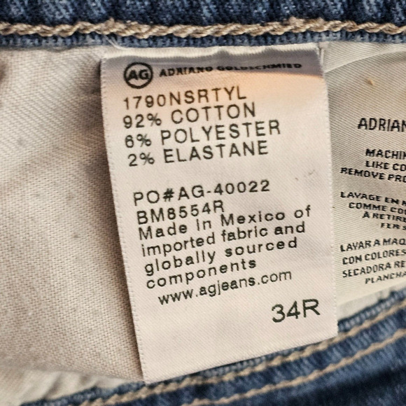 AG Adriano Goldschmied Jeans The Ives Modern Athletic Straight Denim 34R 35x29 - Picture 10 of 13